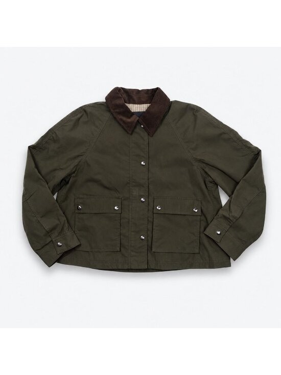 Madewell Jackets & Blazers - Madewell The Billie Short Jacket Corduroy Collar Women’s Medium Trench Green NWT